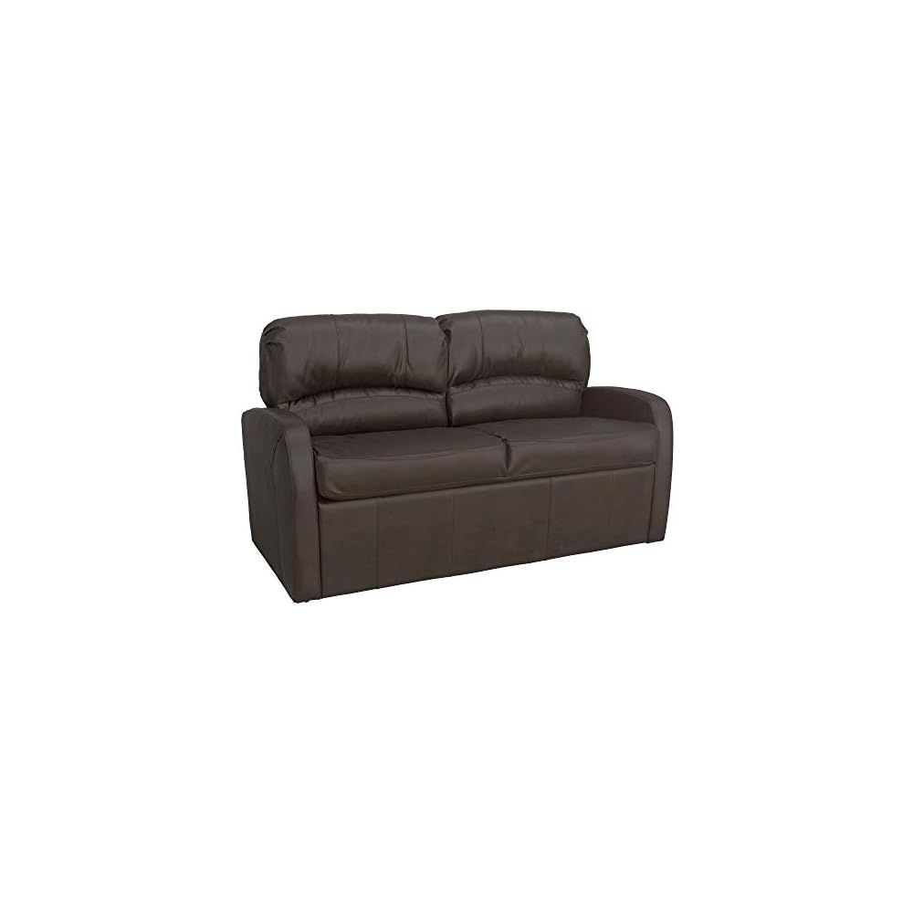 RecPro Charles 65" Jack Knife RV Sleeper Sofa with Arms | RV Furniture | Zero Wall Hugger (Chestnut)