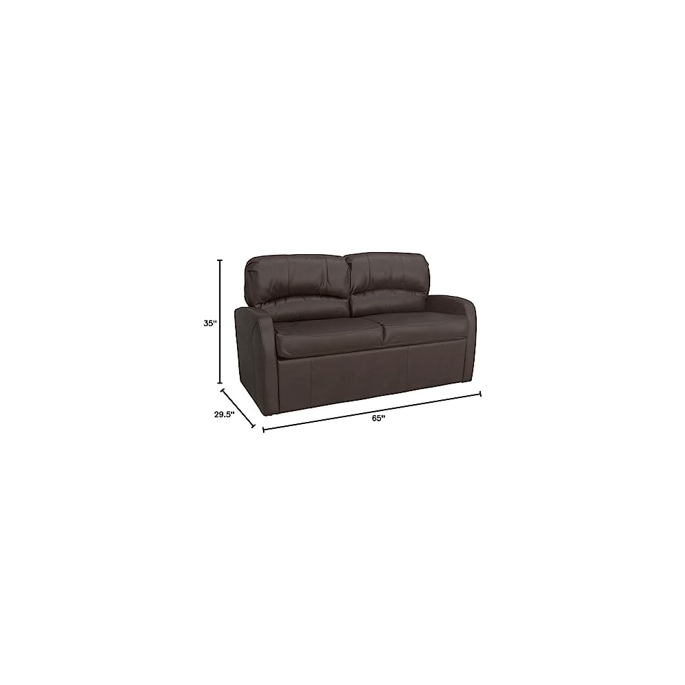 RecPro Charles 65" Jack Knife RV Sleeper Sofa with Arms | RV Furniture | Zero Wall Hugger (Chestnut)