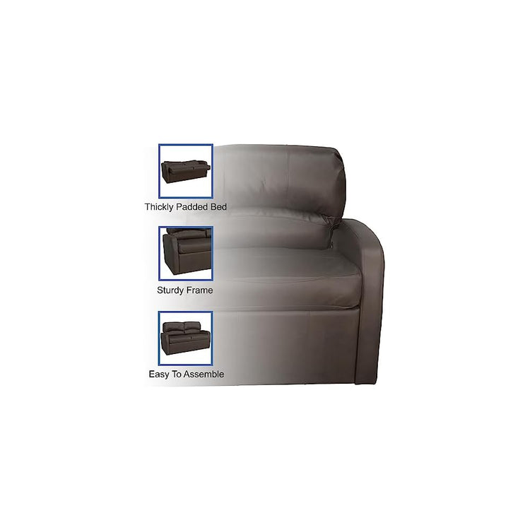 RecPro Charles 65" Jack Knife RV Sleeper Sofa with Arms | RV Furniture | Zero Wall Hugger (Chestnut)