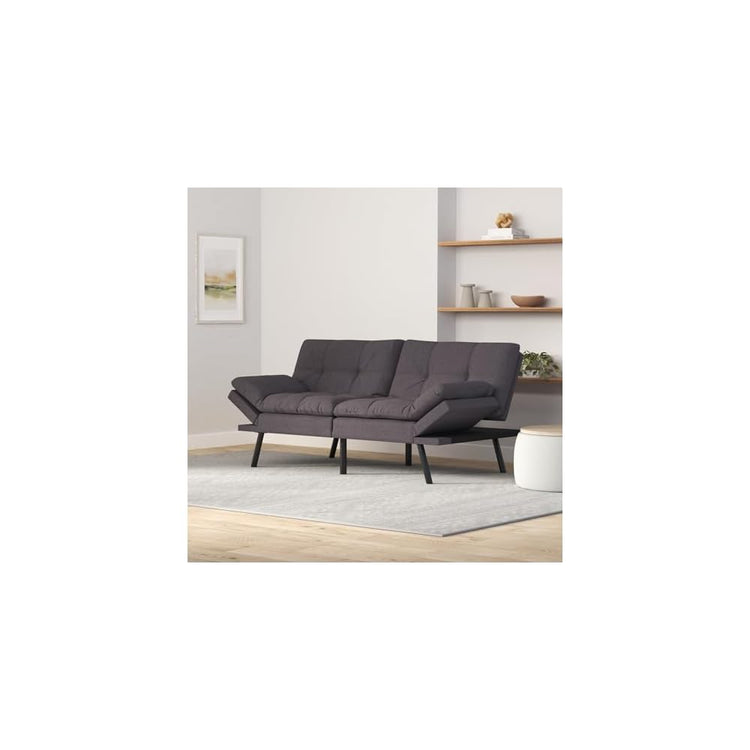 Opoiar Bed with Memory Foam, Convertible Futon Couch with Adjustable Armrests, Multifunctional Sofa Sets for Apartment, Office,Small Spaces Sofabed, Deep Grey