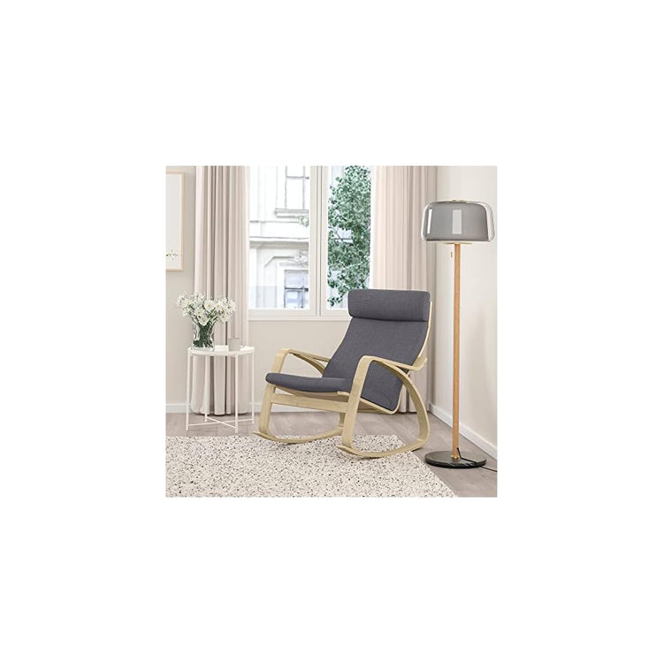 ProTuning POÄNG Rocking-chair, birch veneer/Skiftebo dark grey