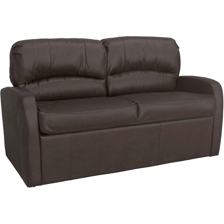 RecPro Charles 65" Jack Knife RV Sleeper Sofa with Arms | RV Furniture | Zero Wall Hugger (Chestnut)